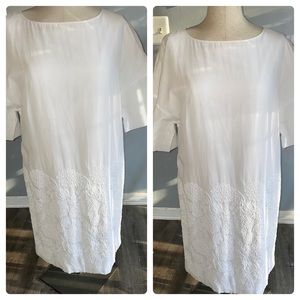 Blumarine Italian white cotton dress wedding